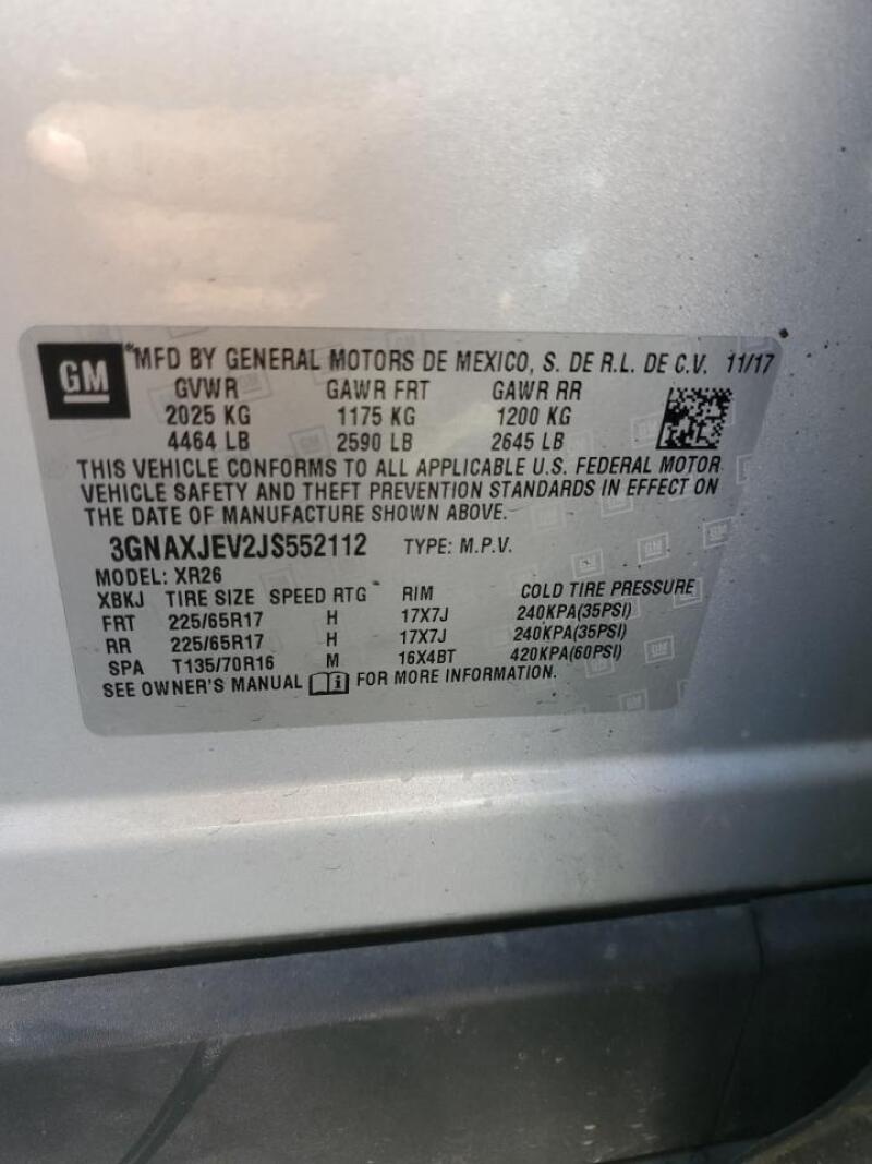 2018 CHEVROLET EQUINOX LT - 3GNAXJEV2JS552112 | SeoVin.biz