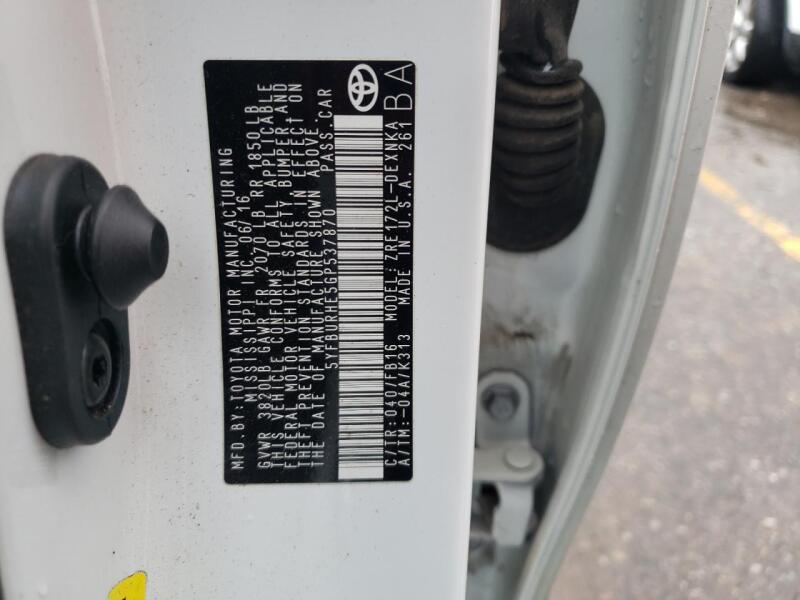 2016 TOYOTA COROLLA L - 5YFBURHE5GP537870 | SeoVin.biz