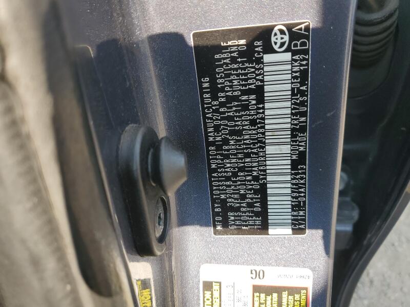 2018 TOYOTA COROLLA L - 5YFBURHE7JP817944 | SeoVin.biz