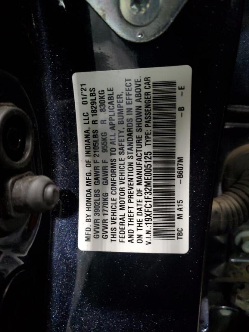 2021 HONDA CIVIC EX - 19XFC1F32ME005125 | SeoVin.biz