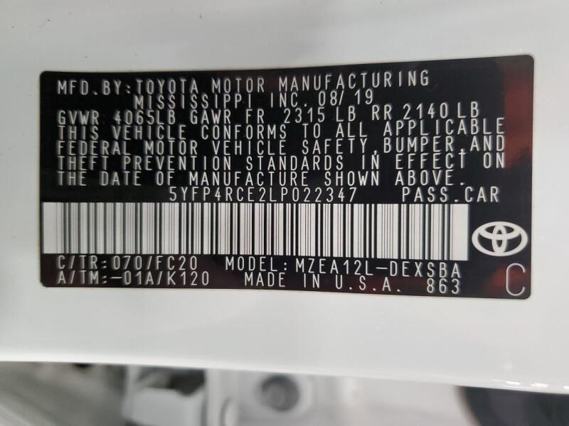 2020 TOYOTA COROLLA SE - 5YFP4RCE2LP022347 | SeoVin.biz