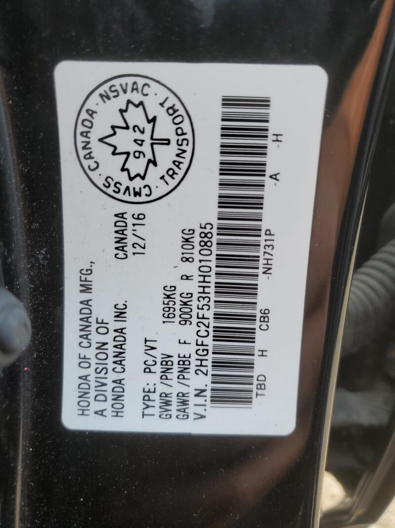 2017 HONDA CIVIC LX - 2HGFC2F53HH010885 | SeoVin.biz