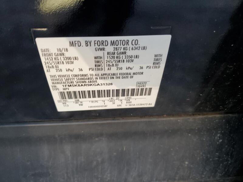 2019 FORD EXPLORER POLICE INTERCEPTOR - 1FM5K8AR9KGA31328 | SeoVin.biz