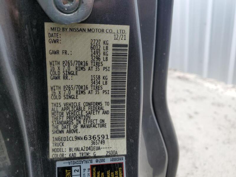 2022 NISSAN FRONTIER S - 1N6ED1CL9NN636591 | SeoVin.biz