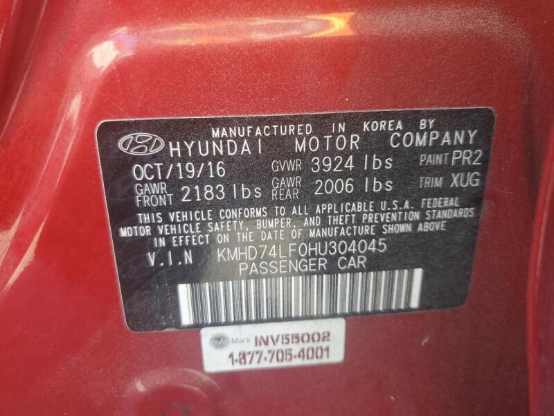 2017 HYUNDAI ELANTRA SE - KMHD74LF0HU304045 | SeoVin.biz