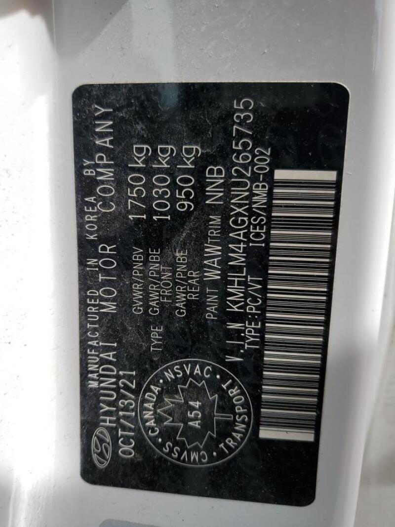 2022 HYUNDAI ELANTRA SEL - KMHLM4AGXNU265735 | SeoVin.biz