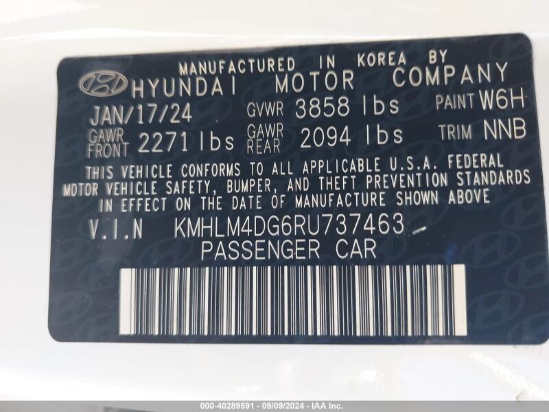 2024 HYUNDAI ELANTRA SEL - KMHLM4DG6RU737463 | SeoVin.biz