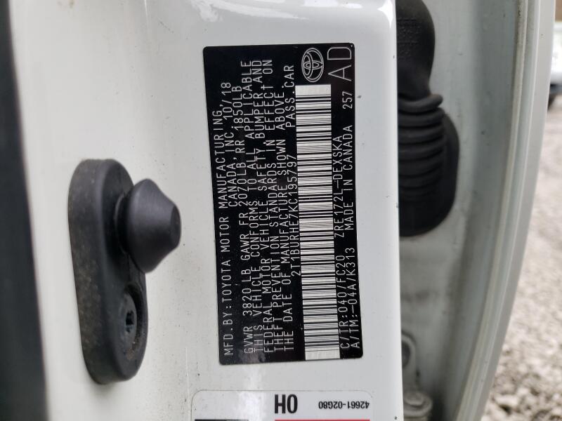 2019 TOYOTA COROLLA L - 2T1BURHE7KC195797 | SeoVin.biz