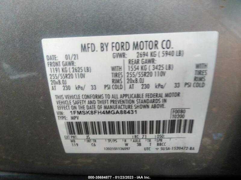 2021 FORD EXPLORER LIMITED - 1FMSK8FH4MGA88431 | SeoVin.biz