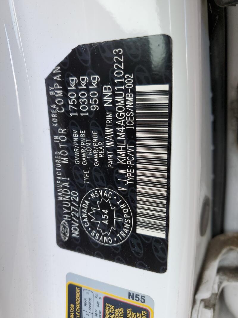 2021 HYUNDAI ELANTRA SEL - KMHLM4AG0MU110223 | SeoVin.biz