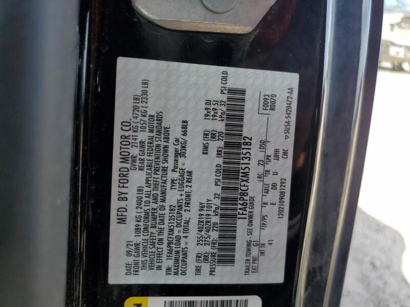 2021 FORD MUSTANG GT - 1FA6P8CFXM5135182 | SeoVin.biz