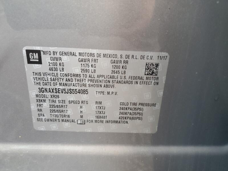 2018 CHEVROLET EQUINOX LT - 3GNAXSEV5JS554085 | SeoVin.biz