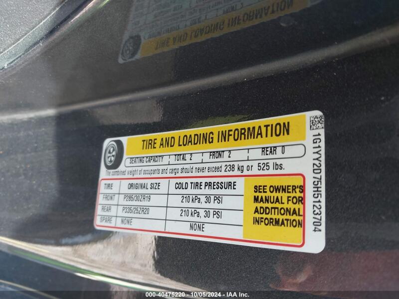 2017 CHEVROLET CORVETTE GRAND SPORT - 1G1YY2D75H5123704 | SeoVin.biz