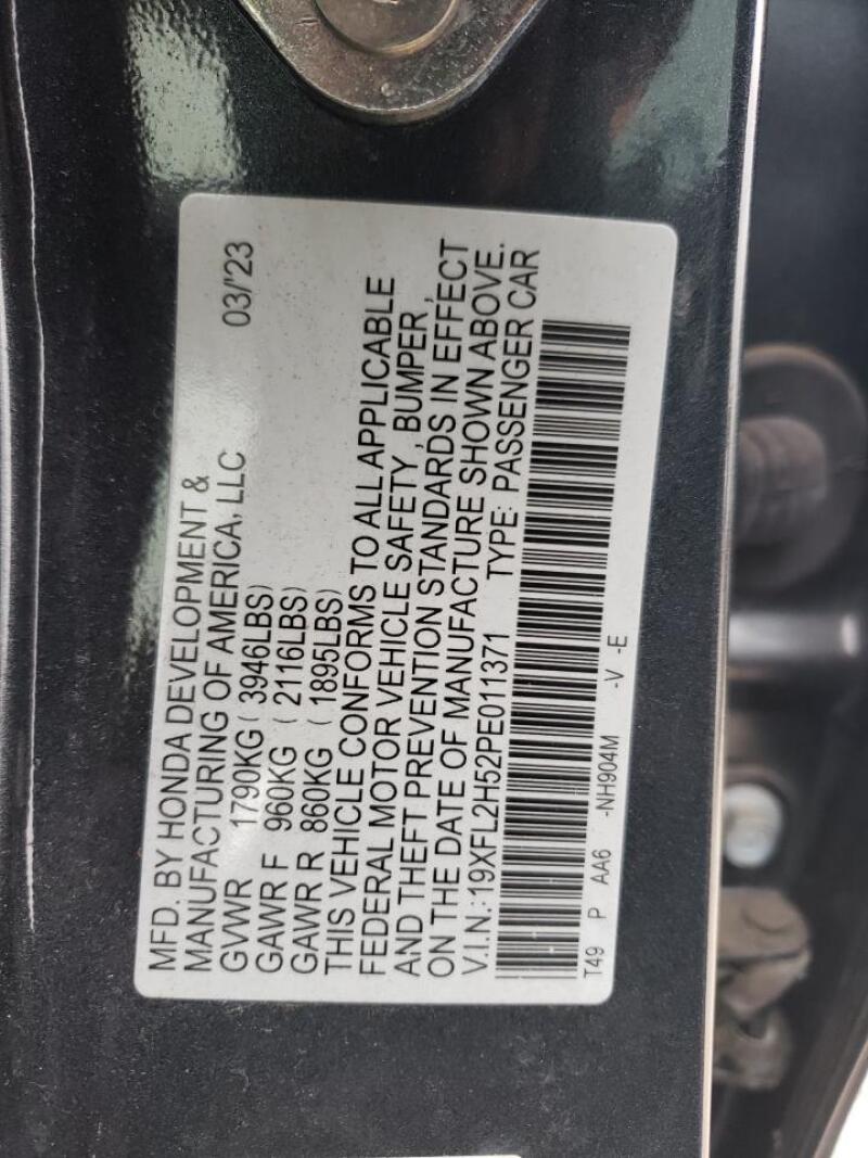 2023 HONDA CIVIC LX - 19XFL2H52PE011371 | SeoVin.biz