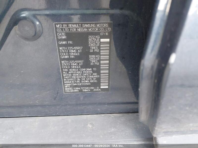 2016 NISSAN ROGUE SV - KNMAT2MV2GP722925 | SeoVin.biz