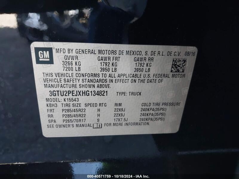 2017 GMC SIERRA 1500 DENALI - 3GTU2PEJXHG134821 | SeoVin.biz