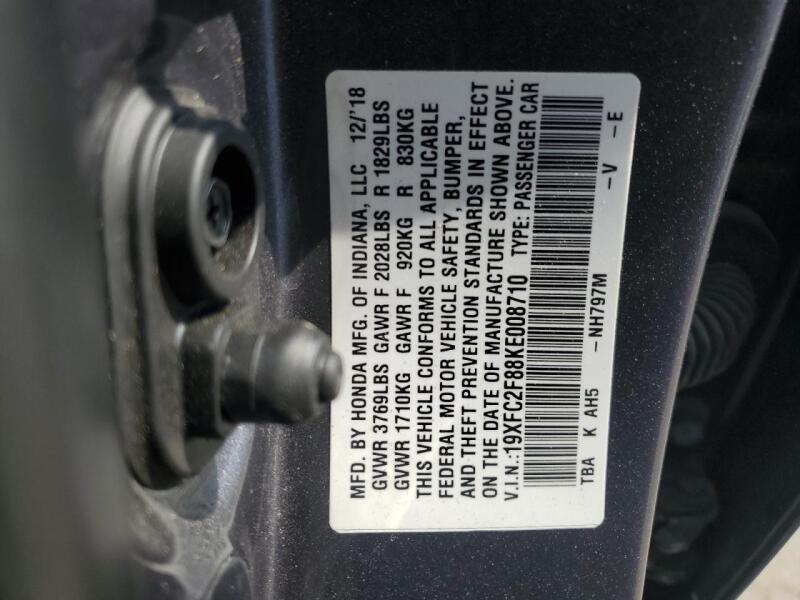 2019 HONDA CIVIC SPORT - 19XFC2F88KE008710 | SeoVin.biz