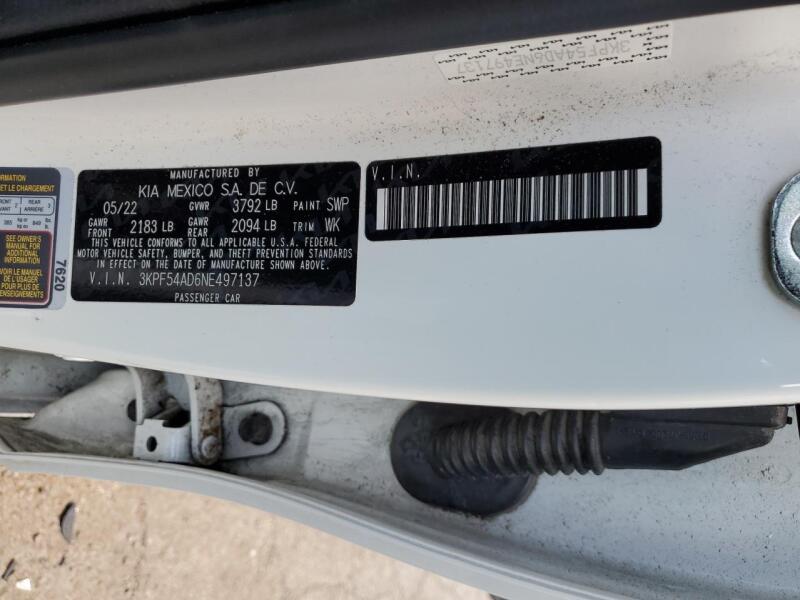 2022 KIA FORTE GT LINE - 3KPF54AD6NE497137 | SeoVin.biz