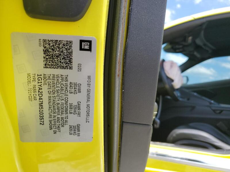 2021 CHEVROLET CORVETTE STINGRAY 1LT - 1G1YA2D47M5103572 | SeoVin.biz