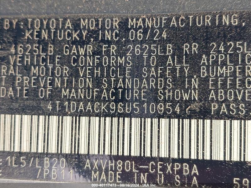 2025 TOYOTA CAMRY XSE - 4T1DAACK9SU510954 | SeoVin.biz