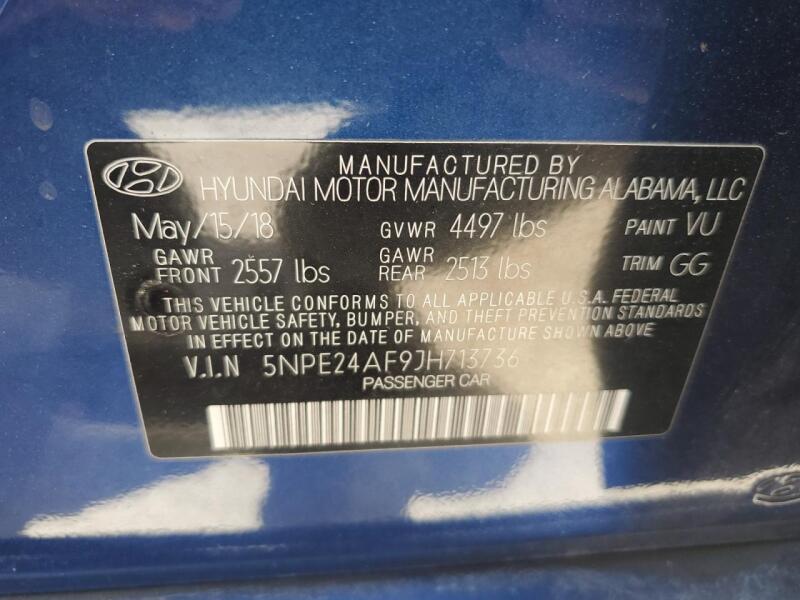2018 HYUNDAI SONATA SE - 5NPE24AF9JH713736 | SeoVin.biz