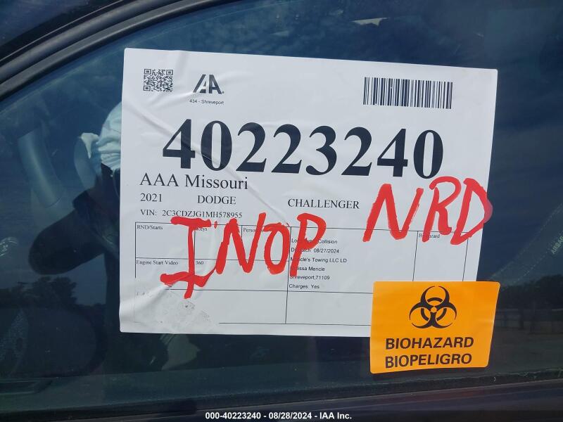 2021 DODGE CHALLENGER GT - 2C3CDZJG1MH578955 | SeoVin.biz