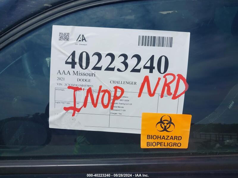 2021 DODGE CHALLENGER GT - 2C3CDZJG1MH578955 | SeoVin.biz