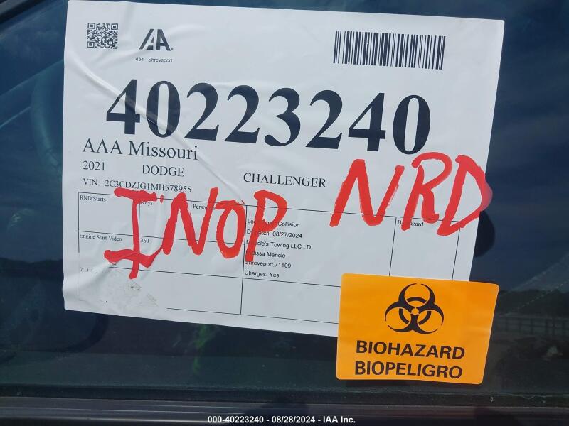 2021 DODGE CHALLENGER GT - 2C3CDZJG1MH578955 | SeoVin.biz