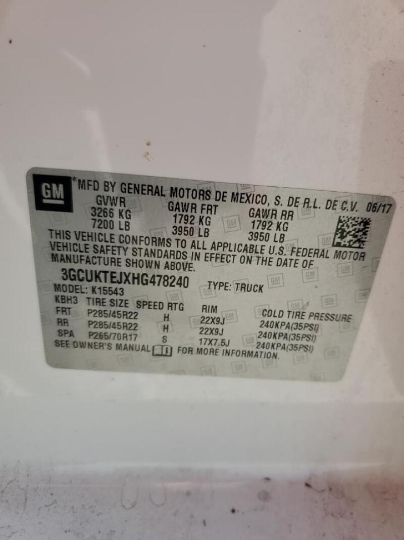 2017 CHEVROLET SILVERADO K1500 HIGH COUNTRY - 3GCUKTEJXHG478240 | SeoVin.biz