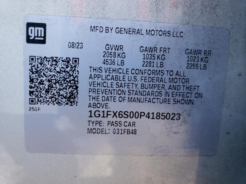 2023 CHEVROLET BOLT EV 2LT - 1G1FX6S00P4185023 | SeoVin.biz