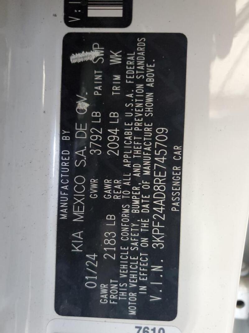 2024 KIA FORTE LX - 3KPF24AD8RE745709 | SeoVin.biz