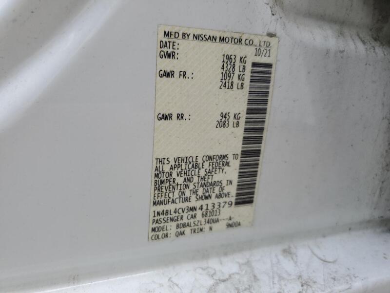 2021 NISSAN ALTIMA SR - 1N4BL4CV3MN413379 | SeoVin.biz