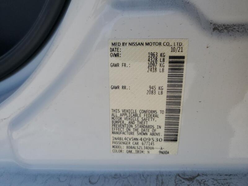 2021 NISSAN ALTIMA SR - 1N4BL4CV5MN409530 | SeoVin.biz