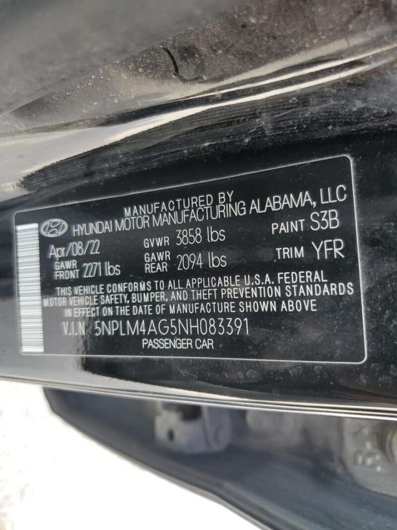 2022 HYUNDAI ELANTRA SEL - 5NPLM4AG5NH083391 | SeoVin.biz