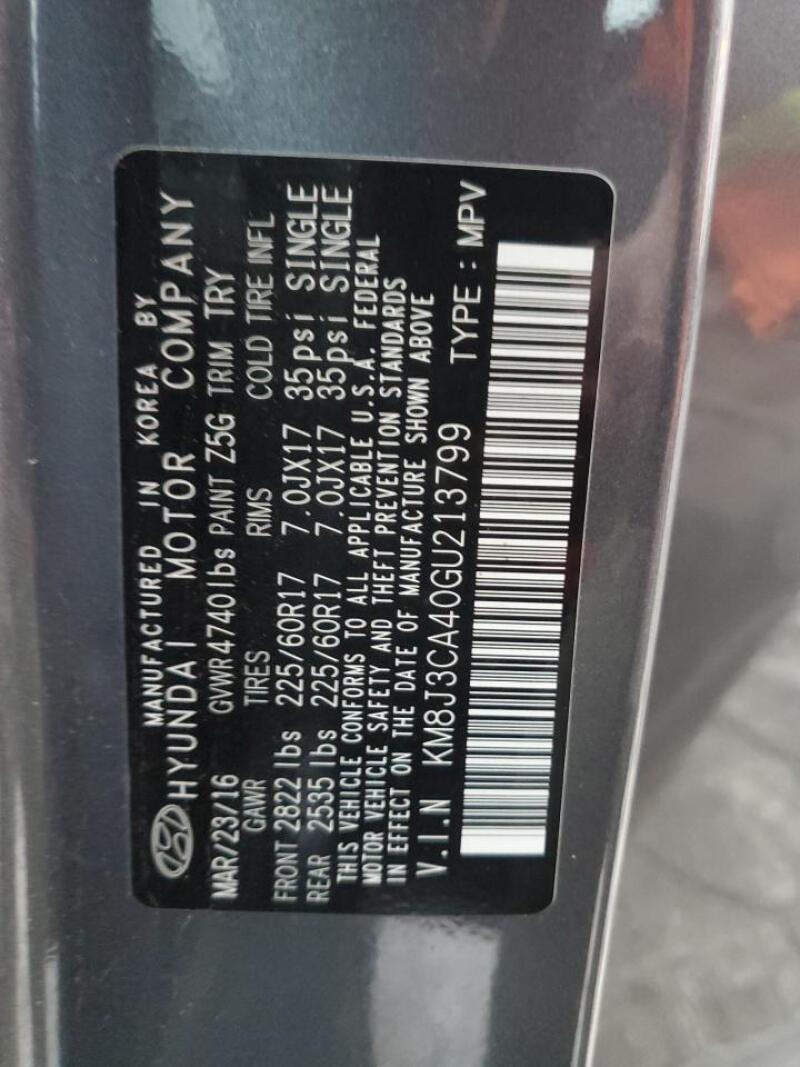 2016 HYUNDAI TUCSON LIMITED - KM8J3CA40GU213799 | SeoVin.biz