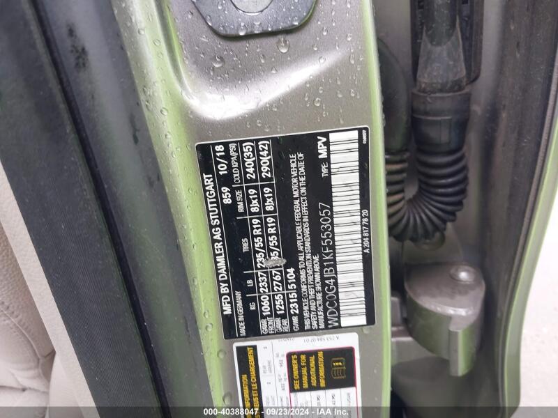 2019 MERCEDES-BENZ GLC 300 - WDC0G4JB1KF553057 | SeoVin.biz