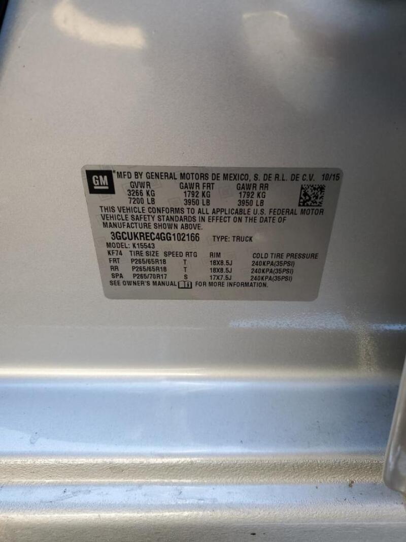 2016 CHEVROLET SILVERADO K1500 LT - 3GCUKREC4GG102166 | SeoVin.biz