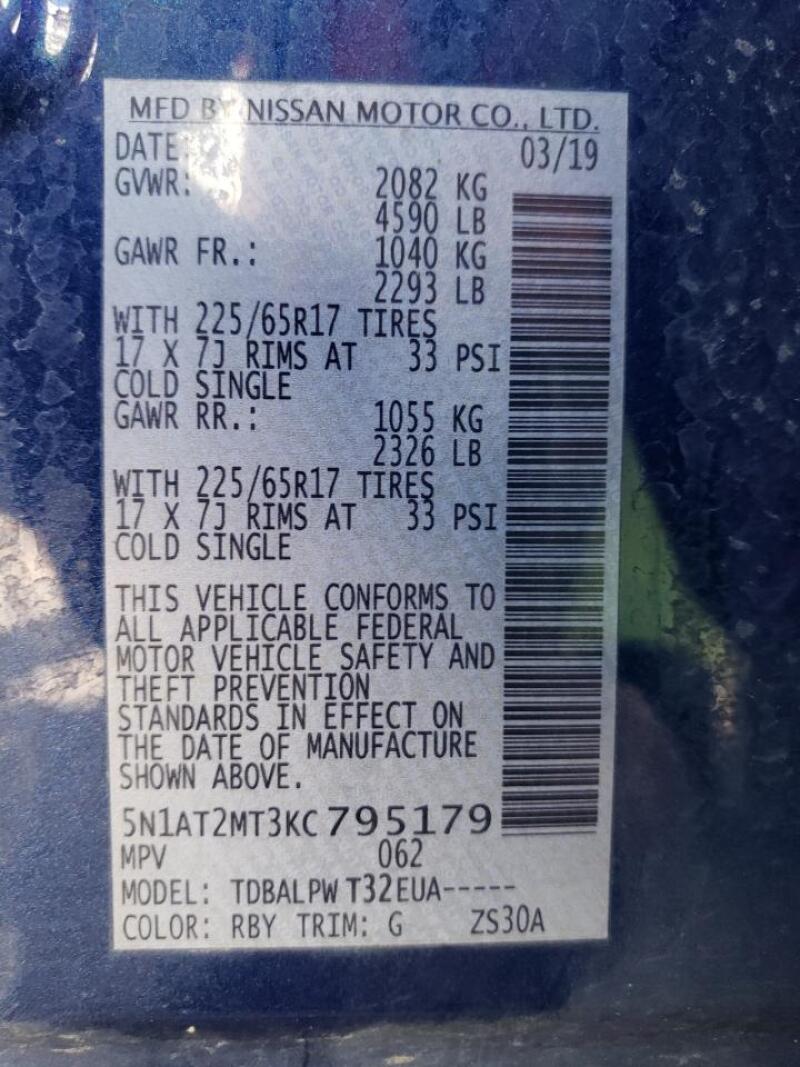 2019 NISSAN ROGUE S - 5N1AT2MT3KC795179 | SeoVin.biz