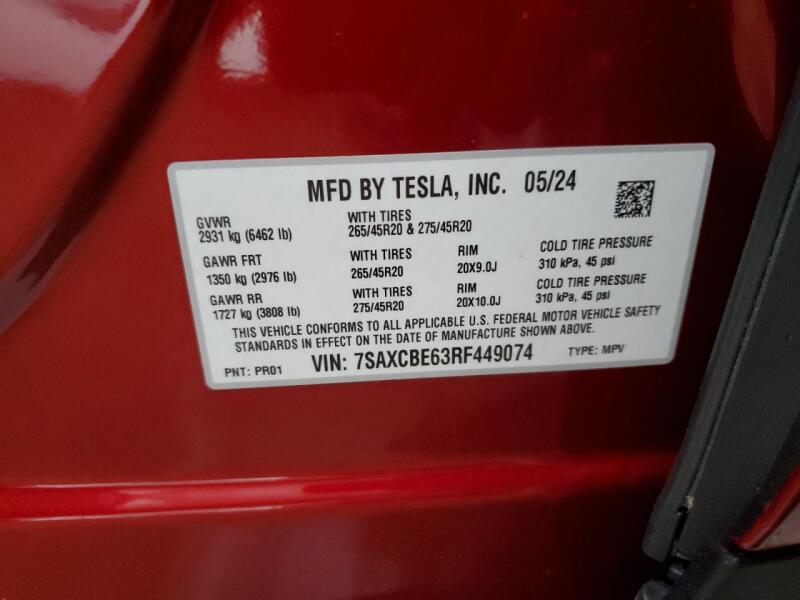 2024 TESLA MODEL X - 7SAXCBE63RF449074 | SeoVin.biz