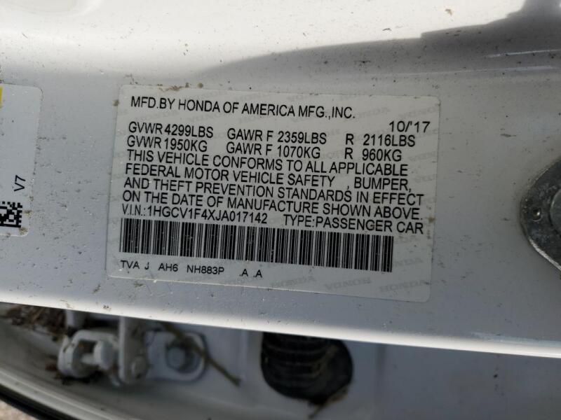 2018 HONDA ACCORD EX - 1HGCV1F4XJA017142 | SeoVin.biz