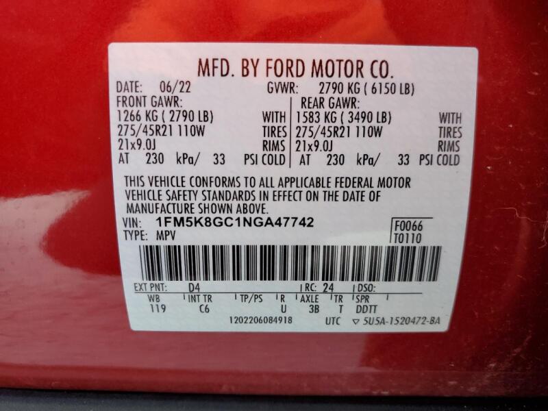 2022 FORD EXPLORER ST - 1FM5K8GC1NGA47742 | SeoVin.biz