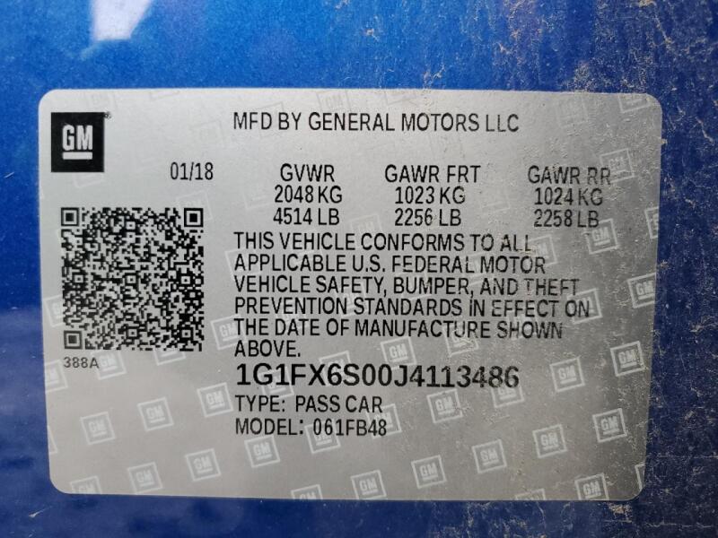 2018 CHEVROLET BOLT EV PREMIER - 1G1FX6S00J4113486 | SeoVin.biz