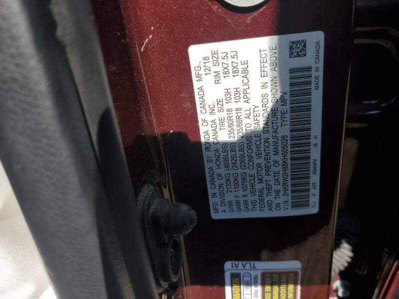 2019 HONDA CR-V EXL - 2HKRW2H88KH605028 | SeoVin.biz