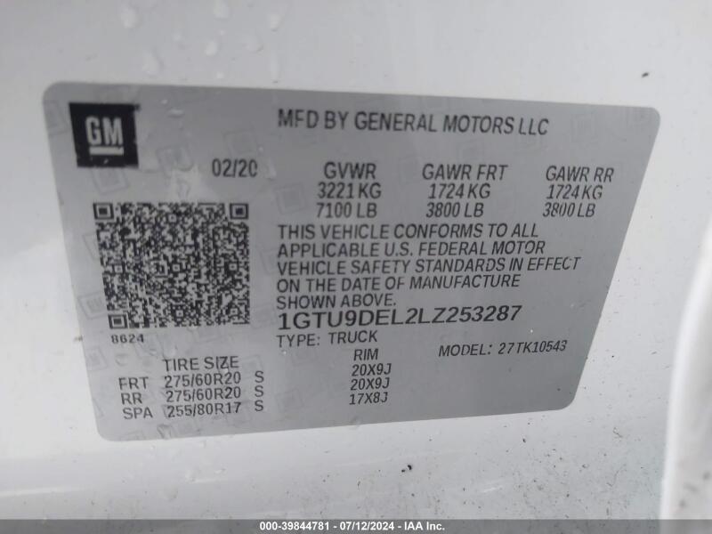 2020 GMC SIERRA 1500 4WD SHORT BOX SLT - 1GTU9DEL2LZ253287 | SeoVin.biz