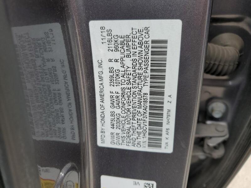 2019 HONDA ACCORD SPORT - 1HGCV1F37KA018578 | SeoVin.biz