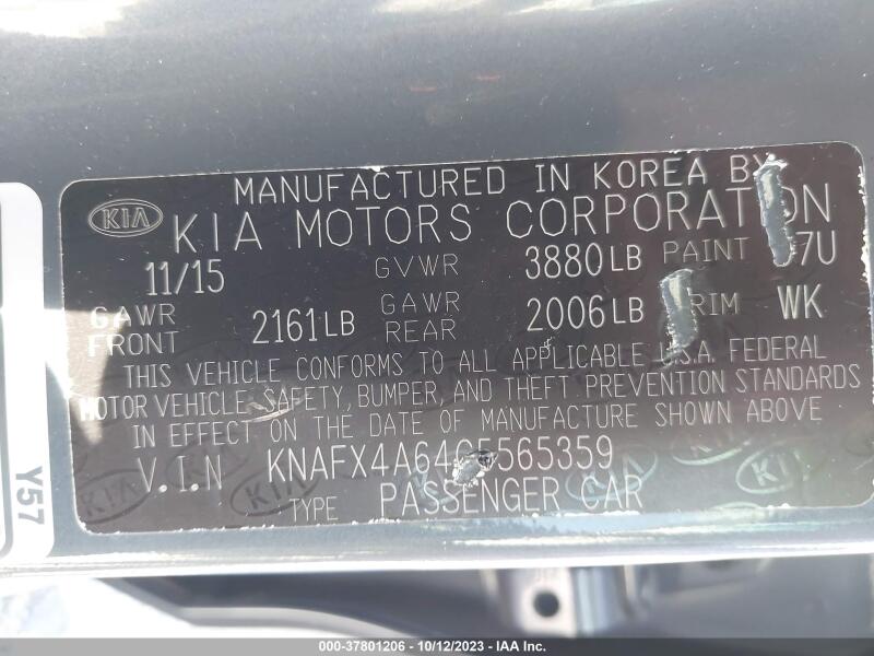 2016 KIA FORTE LX - KNAFX4A64G5565359 | SeoVin.biz