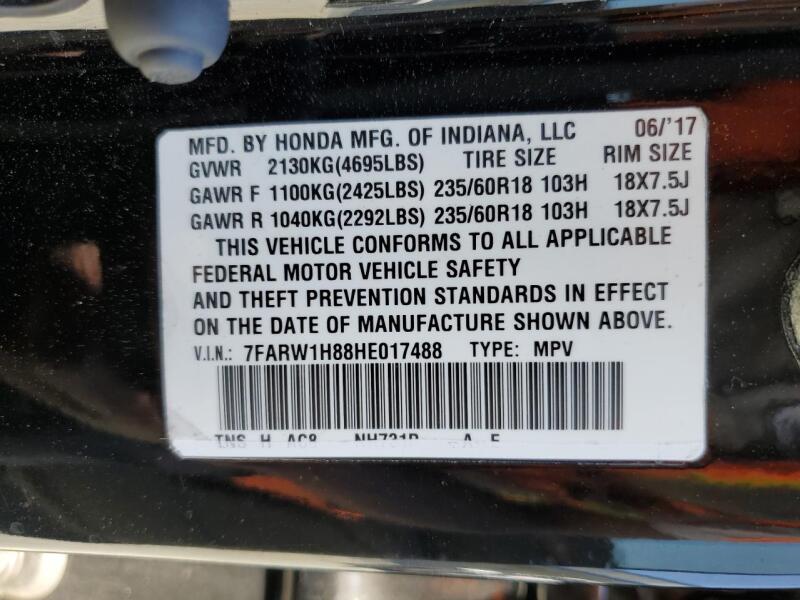 2017 HONDA CR-V EXL - 7FARW1H88HE017488 | SeoVin.biz