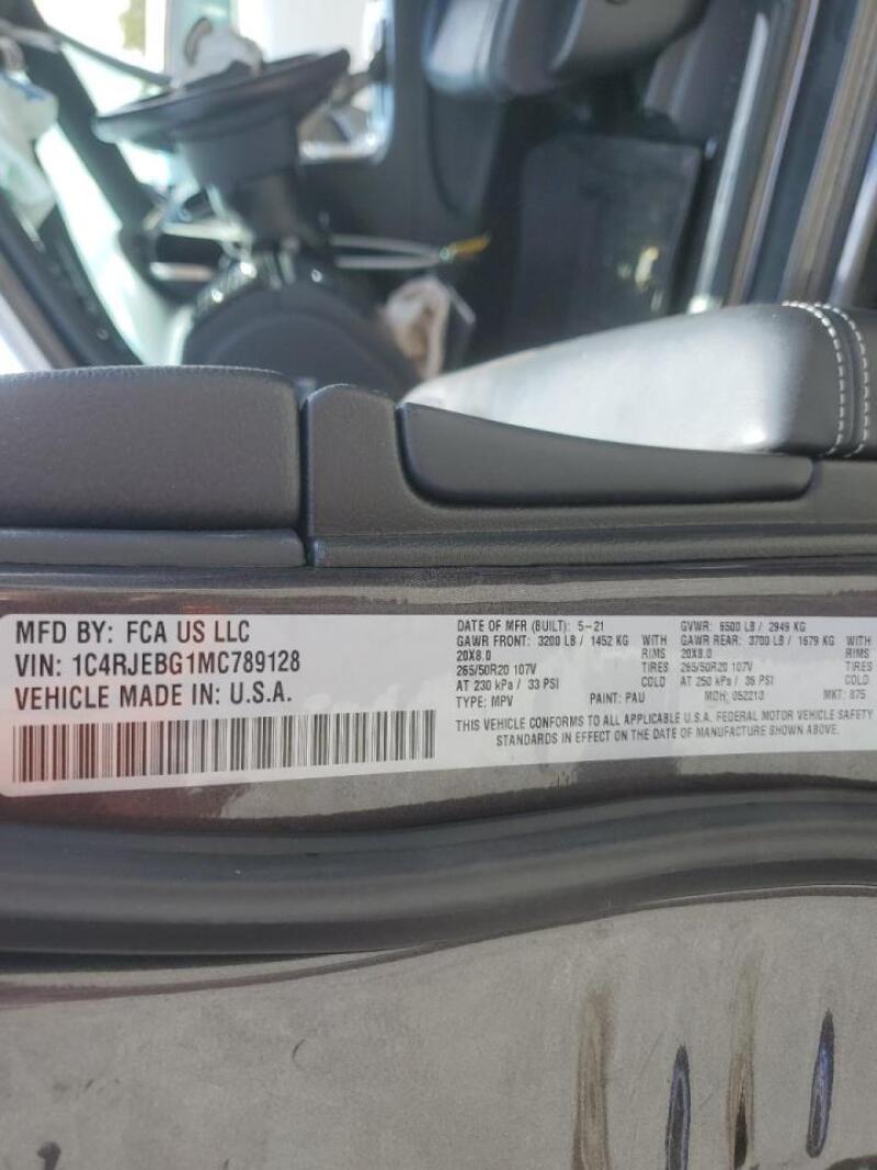 2021 JEEP GRAND CHEROKEE LIMITED - 1C4RJEBG1MC789128 | SeoVin.biz