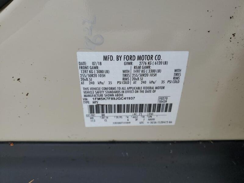 2018 FORD EXPLORER LIMITED - 1FM5K7F89JGC41937 | SeoVin.biz