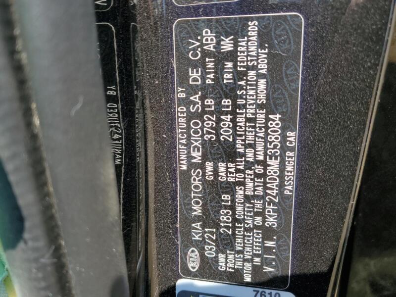 2021 KIA FORTE FE - 3KPF24AD8ME358084 | SeoVin.biz